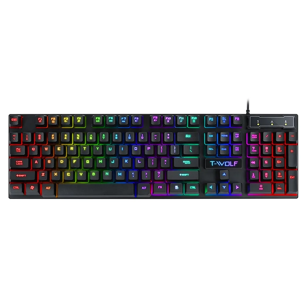 Wired Gaming RGB Keyboard Mechanical Feeling English Backlit RGB Keyboard For Gamer PC Laptop RGB Keyboard