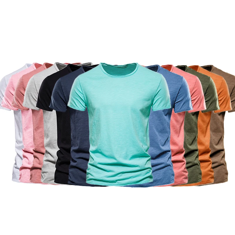 High Quality Custom Printing Tshirt Blank 100% Combed Cotton Men T shirt Wholesale Plain in Bulk Shirts