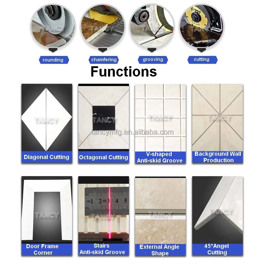 3m length dust free automatic marble granite ceramic tile cutting machine tile cutter stone machinery for grind edge round
