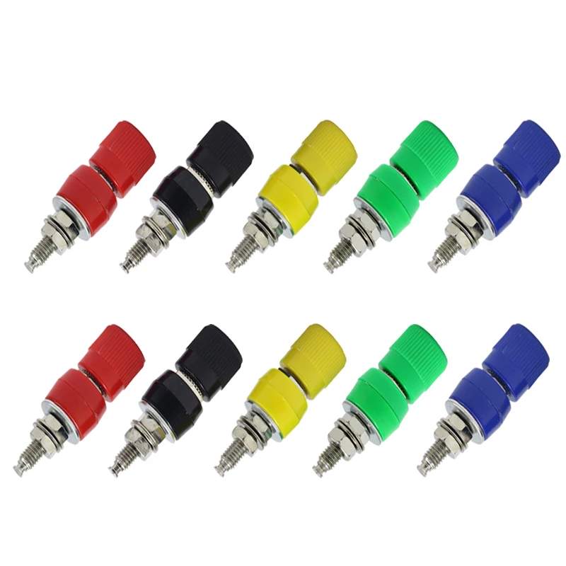 Cleqee 1 5Color 4mm Nickel Plated Panel Socket  Binding Post Banana Jack Plug