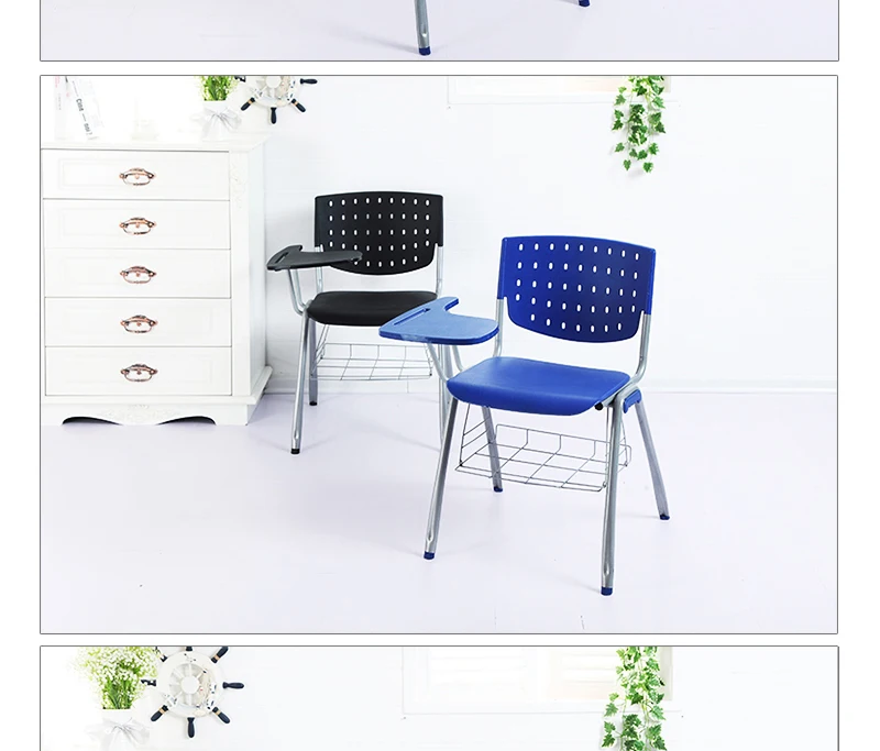 Wholesale School Office Furniture Student Chair Plastic Training Outdoor Chair With Writing Pad