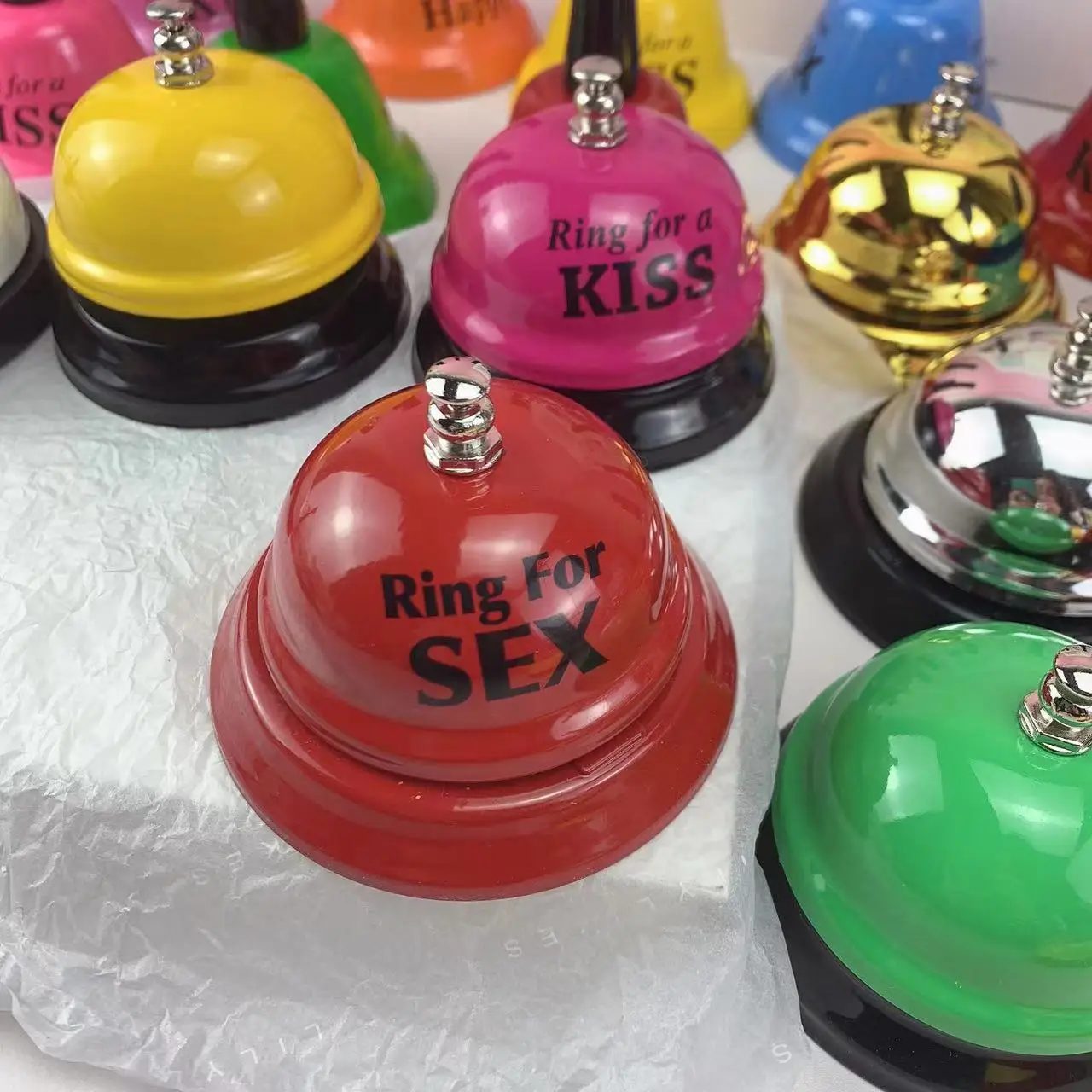Party Accessory Gag Gift Ring for Sex Kiss LOVE Drink Desk Table Call Bell sex toy