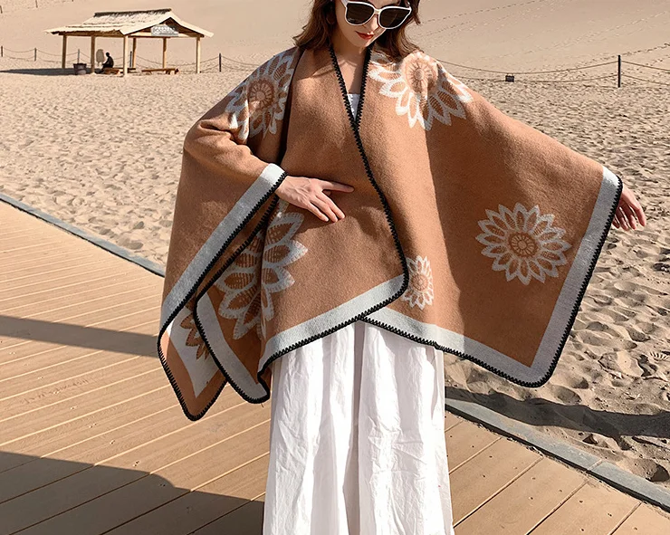 Лидер продаж, синий женский зимний мусульманский шарф в китайском стиле, шаль, Модный женский длинный шарф с принтом