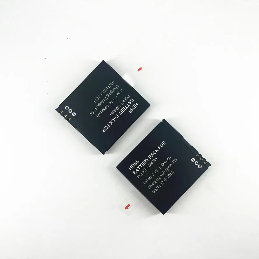 1800mAh 3.7V HD88 Rechargeable Lithium Ion Polymer Battery for Body Worn Camera Action Camera