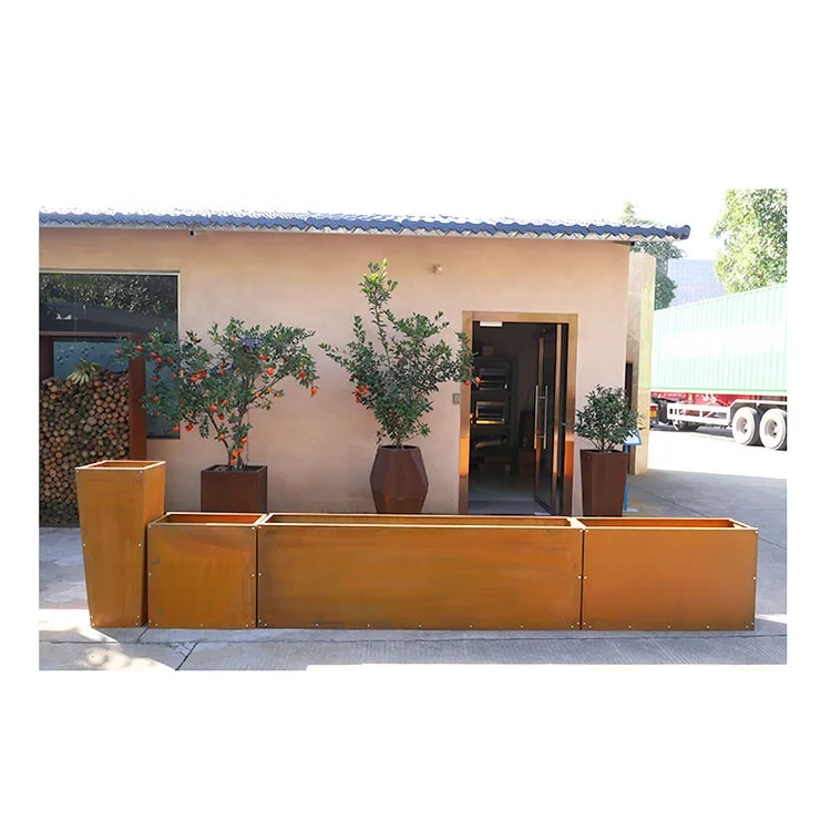 
grand pots exterieur pour arbre personnalise pot de fleur de jardin en acier resistant aux intemperies pot de fleur en acier 