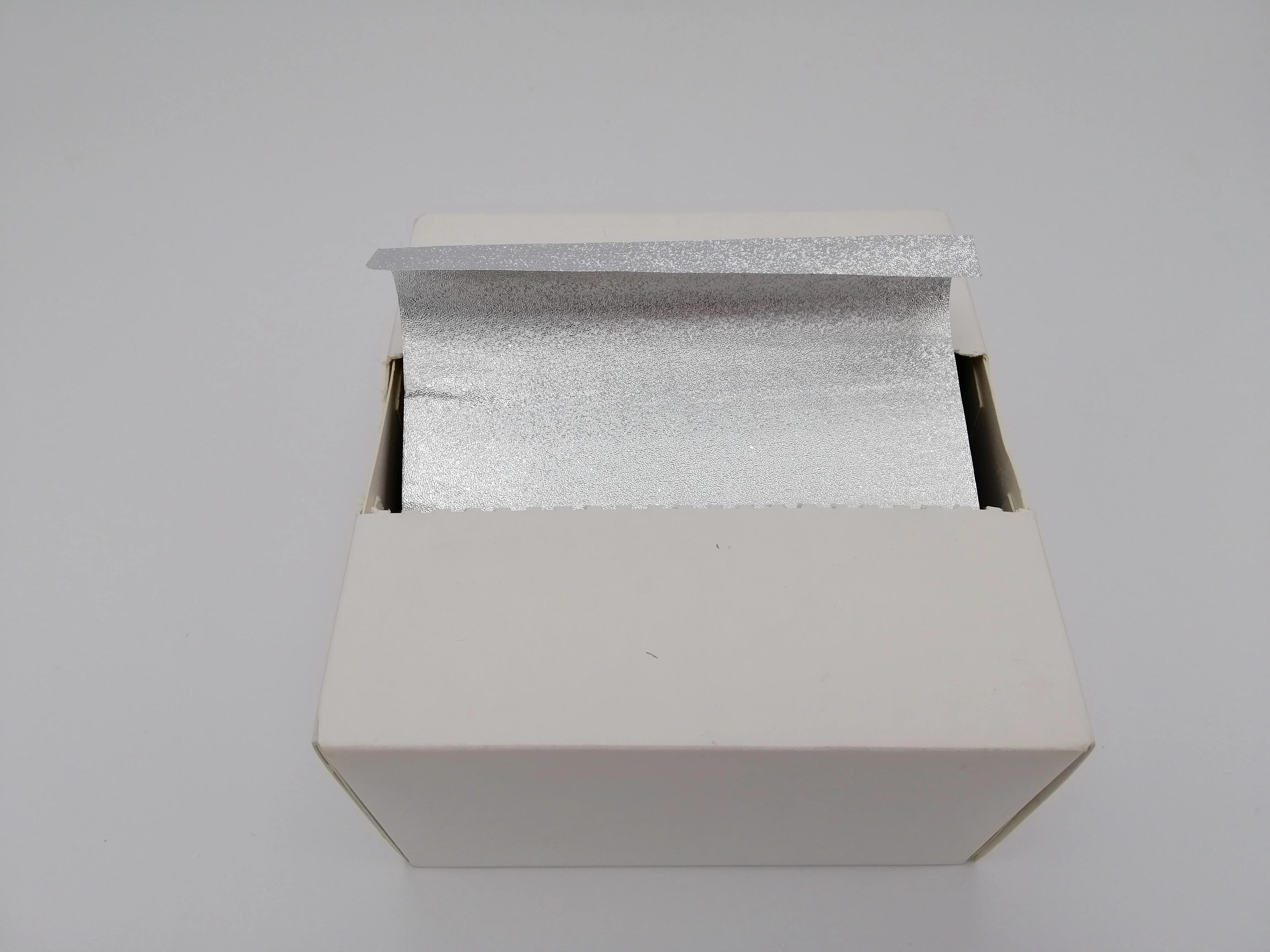 Customized embossed silver and colorful hair salon foil paper  hairdressing foil 5x11 pop up foil