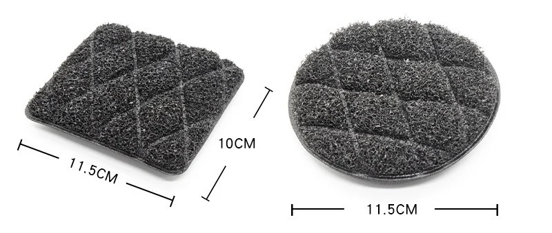 Black Round Rectangle Scrubber Sponge Dual Cleaning Sponge and Scrubber Surfaces for Easy Cleaning