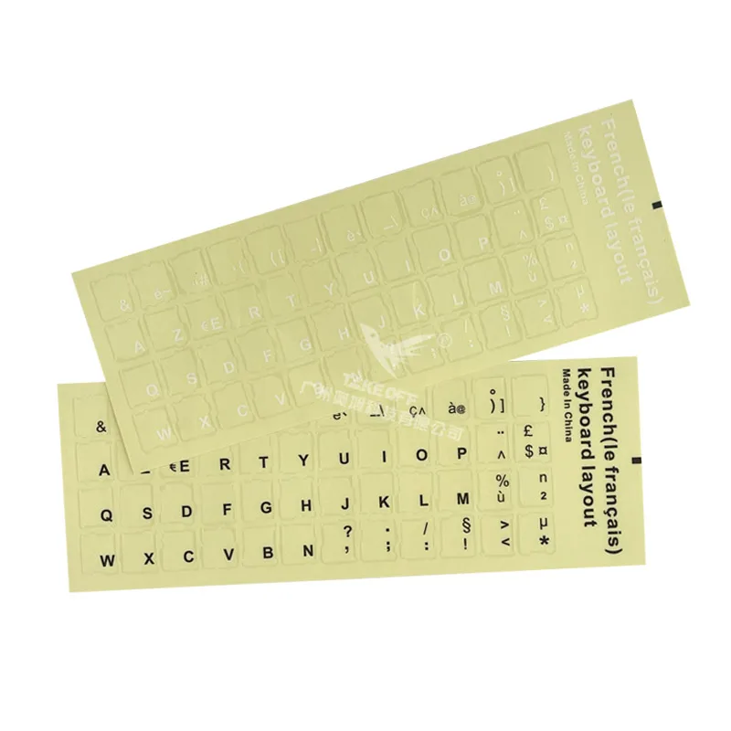 Hot sale transparent glossy French keyboard stickers  language keyboard sticker multi-color
