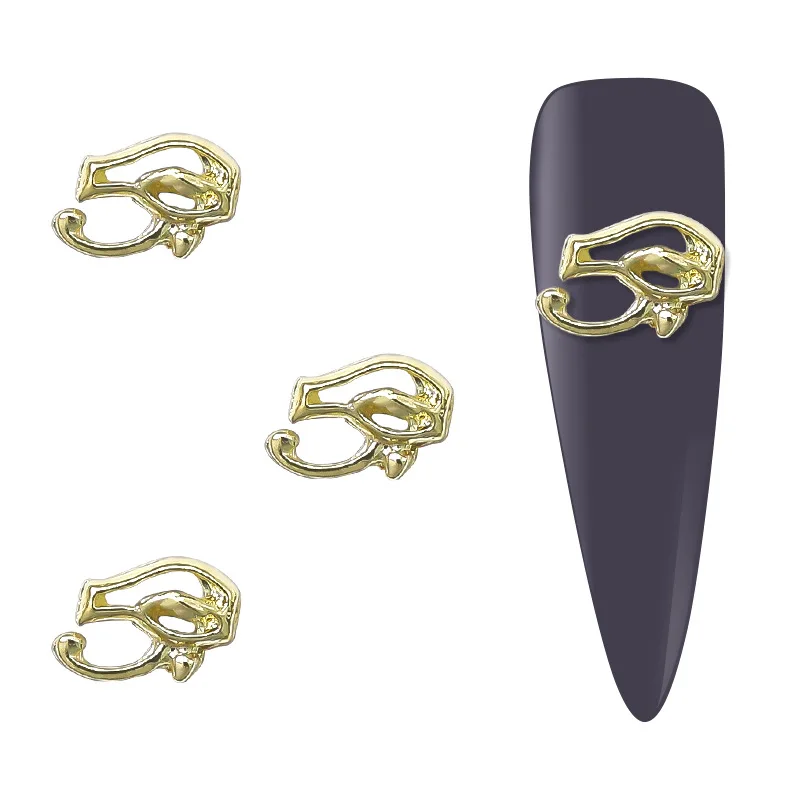 Cheap Wholesale Gold Metal  Egyptian Style Nail Jewelry Decorations Pharaoh Cleopatra Personalized Design Nail Manicure Ornament