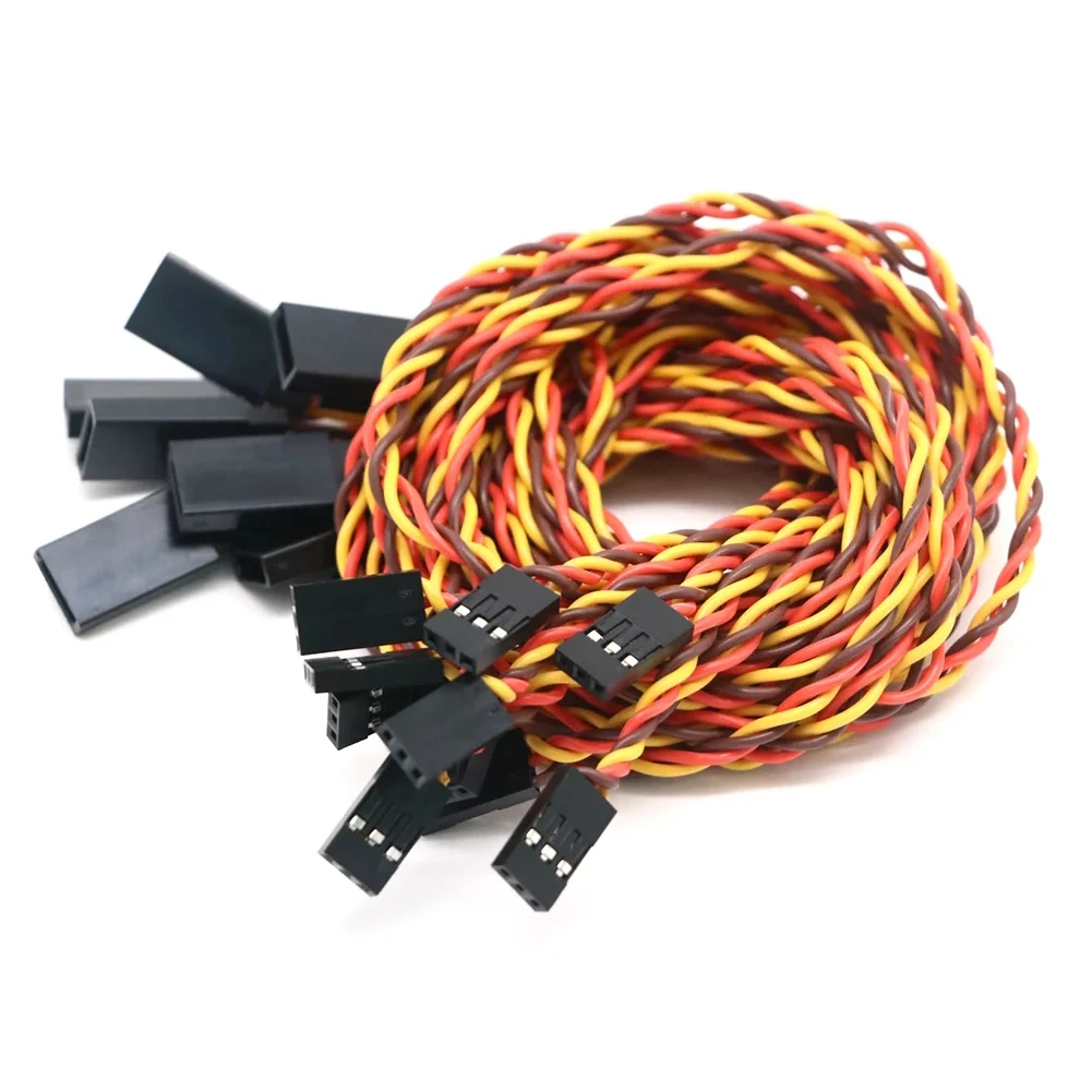 JR Futaba Servo Extension Wire Male to Female Anti-interference Twisted Cable 22AWG 45CM 50CM For RC Drone Airplane Parts