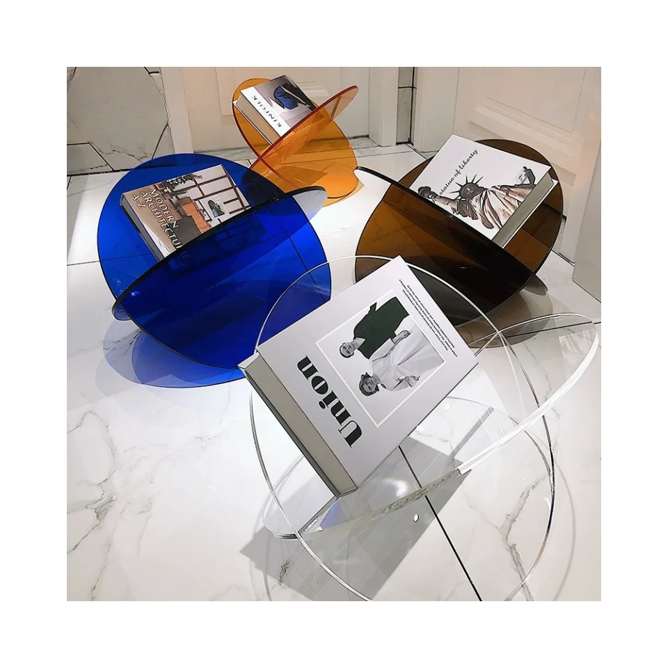 New Arrival Creative Asteroid Design Acrylic Magazine Rack Newspaper Stand for Soft Modern Decoration