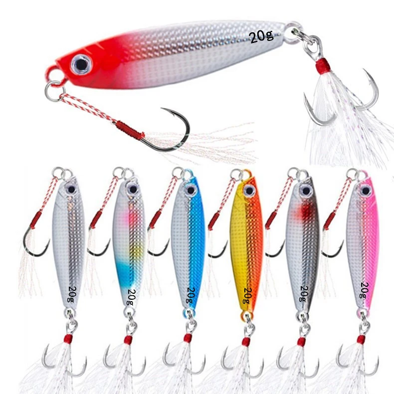 Lead Fish Metal Jig With Hooks Sinking Saltwater Freshwater Shore Paillette Knife Wobbler Artificial Fishing Lures