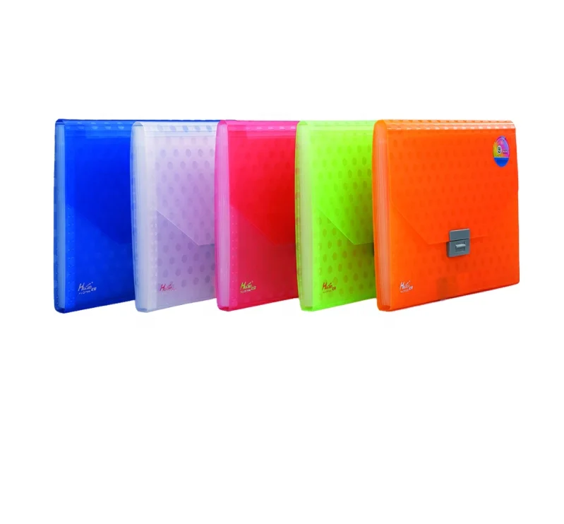 Wholesale Types Stationery Folders Pp Pocket Plastic Expanding File Folder