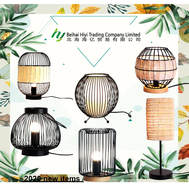 Tropical Water Hyacinth Table Lamp Natural Seagrass Seaweed Weave lighting White Drum lamp Shade for Living Room Family