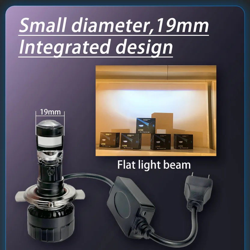 2022 newest automotive parts & accessories mini projector lens led motorcycle headlight