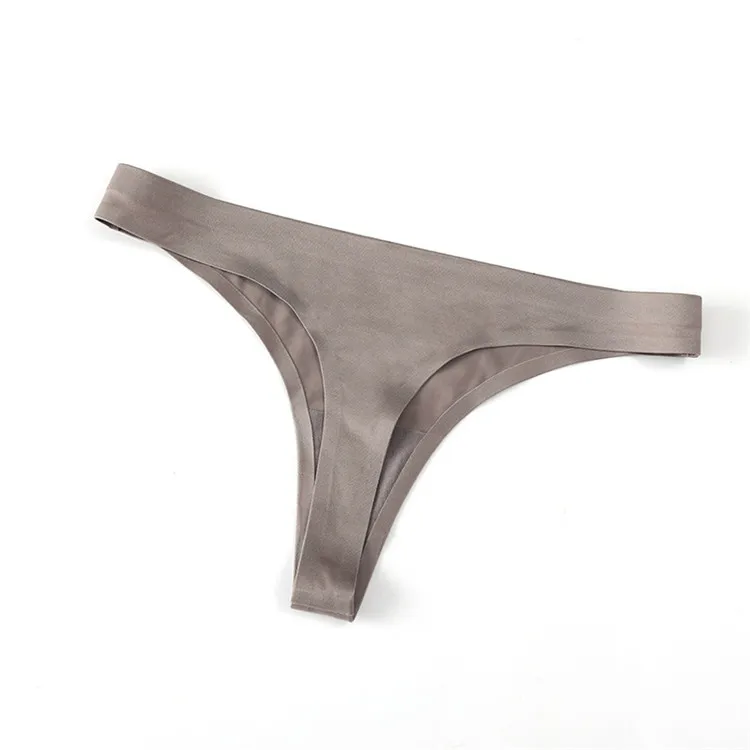 Hot selling underwear comfort low waist ice silk ladies thong lingerie seamless g string panties thongs for women Y738