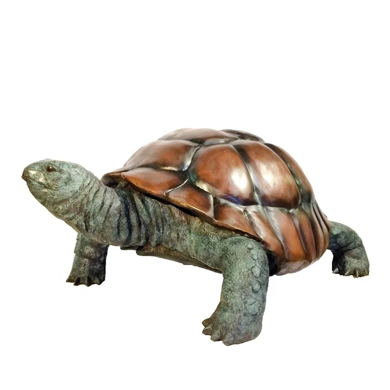 Custom Animal Tortoise Figurine Lovely Ornaments Animal Bronze Sea Turtle Sculpture Garden Home Feng Shui Good Luck Decor