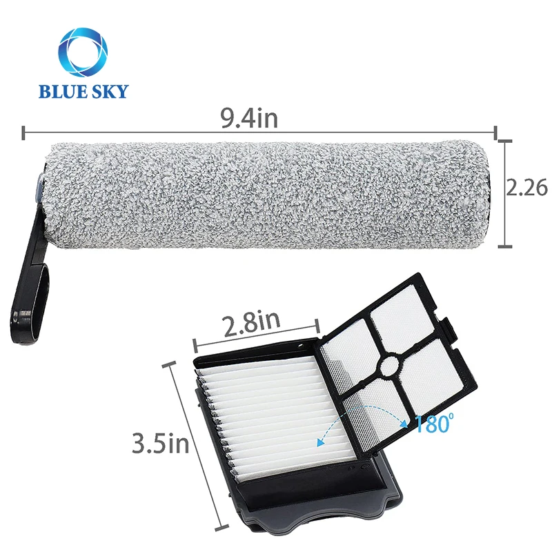 Vacuum Cleaner HEPA Filter and Brush Roller Compatible with Tineco Floor One S5 Floor One S5 Pro Cordless Wet Dry Vacuum Cleaner