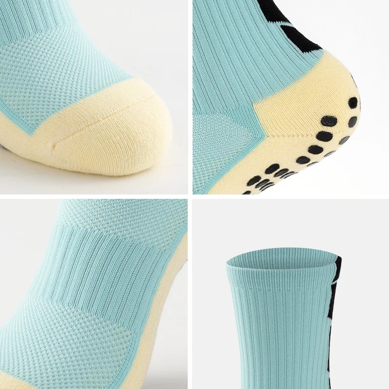Custom football soccer anti slip sports socks custom non slip socks crew soccer grip socks for men