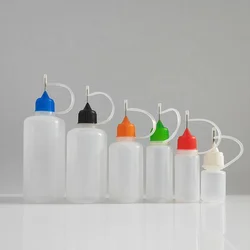 Empty 10ml plastic PE glue eye dropper bottles needle tip squeeze bottle with cap