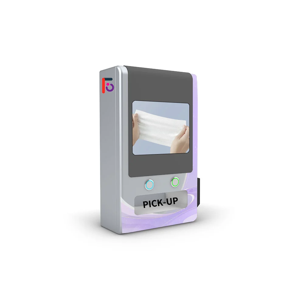 Automatic Mini Countertop Vending Machine Wet Tissue Napkin With QR Code Credit Card Payment Cabinet