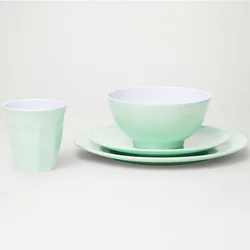 Set of 4 PCS Porcelain Festival Holiday Color Plastic Melamine Wedding Dinner Set