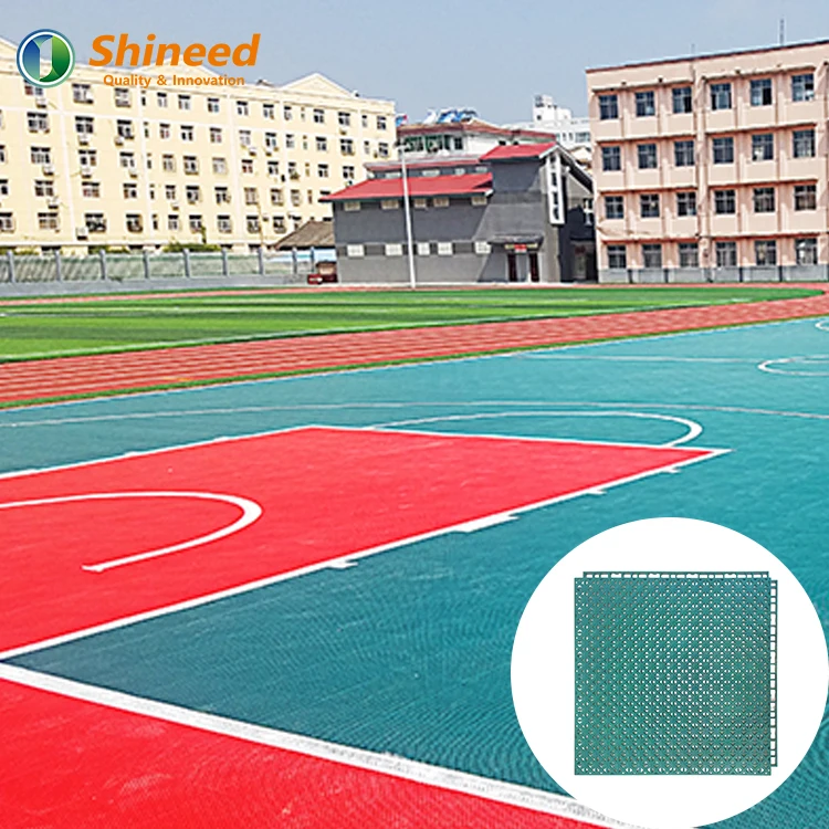 Anti-Slip Inter lock Plastic Tiles Fiba Basketball Floor Multifunctional Sports Floor Tiles Tennis Court Inter locking Tile