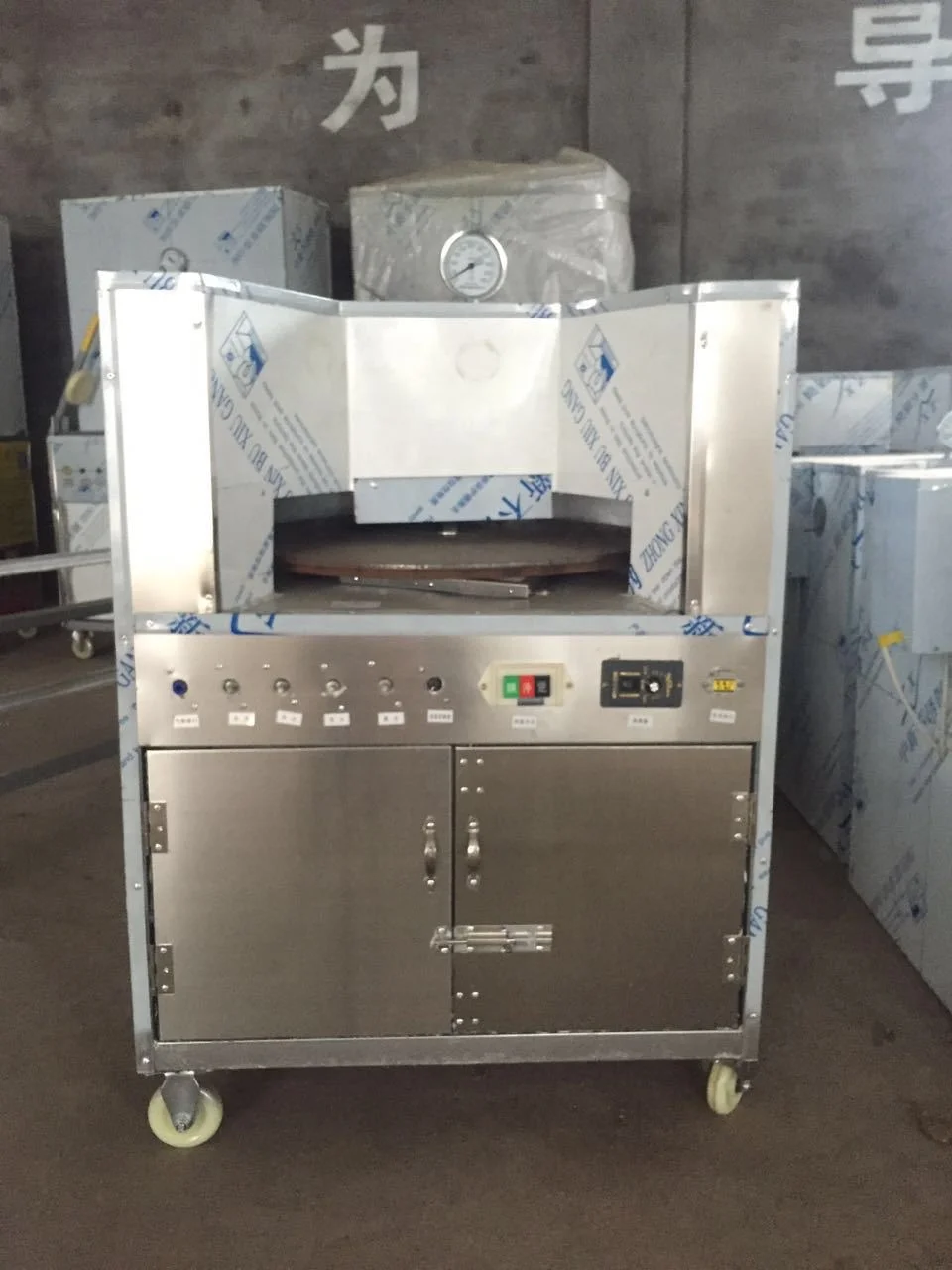 High efficiency Gas type automatic rotating biscuit baking machine/commercial stainless steel pizza pancake furnace oven