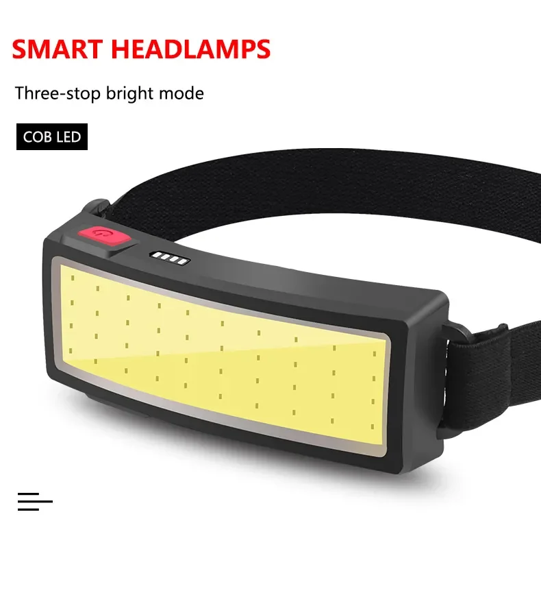 High Bright Headlight COB USB  Rechargeable Head Lamp Portable Camping headlamp LED Head Light Waterproof  Fishing Headlamps