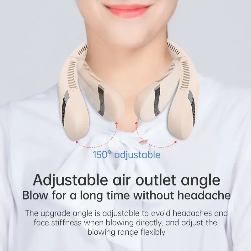 New Summer Cooling Hands-free Portable Leafless Neck Hanging Fan Bladeless USB Mini Rechargeable Neck Fan