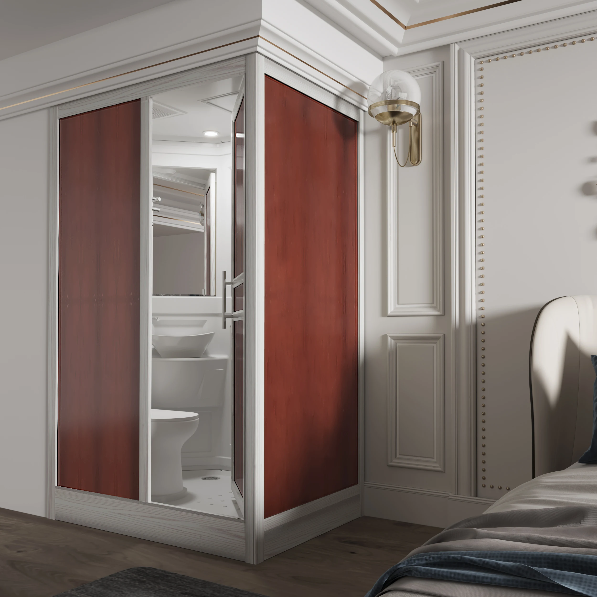 Portable all in one bathroom pod home decoration mobile bathroom for trailer house motel