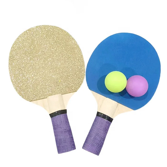 Shining Rubber Sponge Table Tennis  Racket Set with Colorful PingPong Balls
