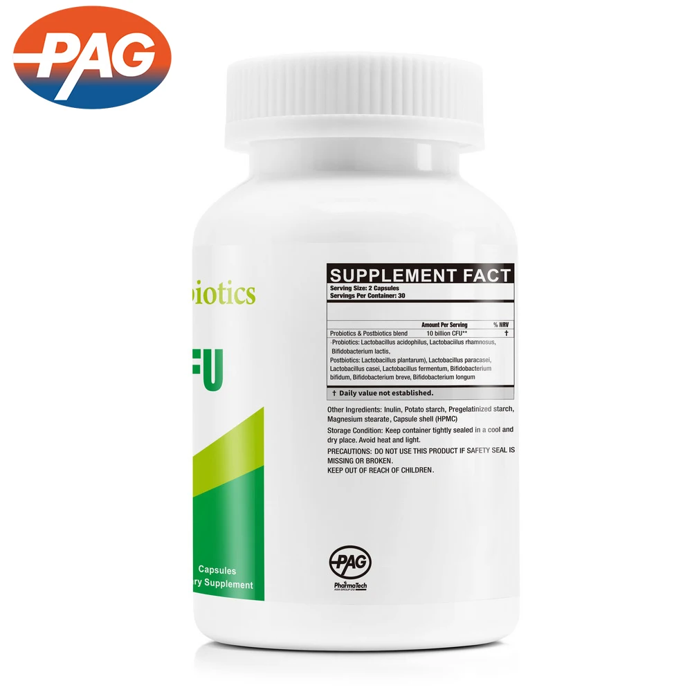 PAG Probiotics & Prebiotics Plus Digestive Improve Immune System Enzymes Capsules Supplement