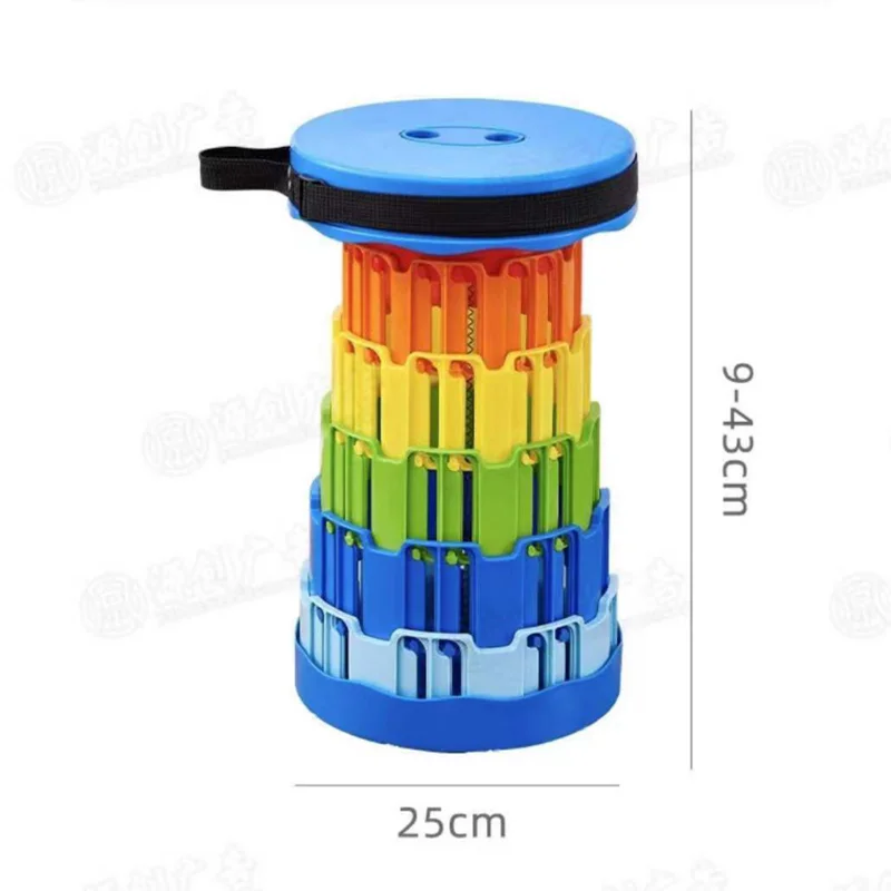 Wholesale Good quality PP Round colorful Collapsible portable retractable folding stool