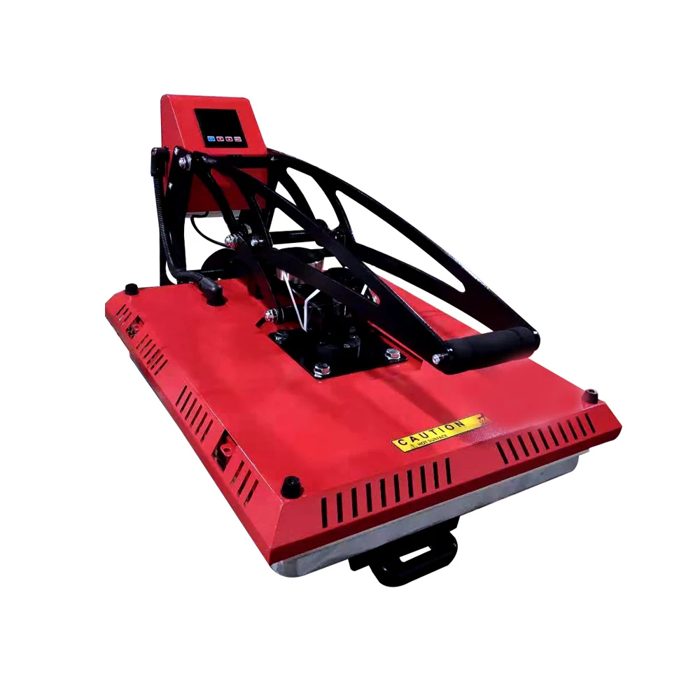 automatic clam shell slider up slide out drawer pneumatic tag and label magnetic 38x38 20x24 heat press machine auto open