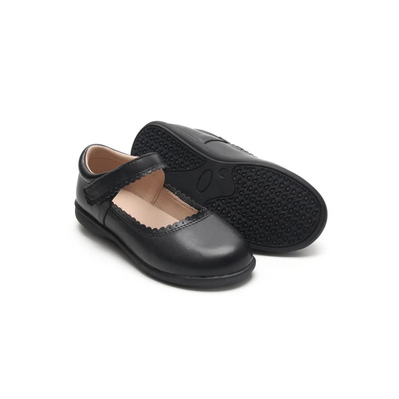 Babyhappy Factory Cheap Price Kids Black School Shoes Formal Flat Mary Jane Student Leather Student Shoes