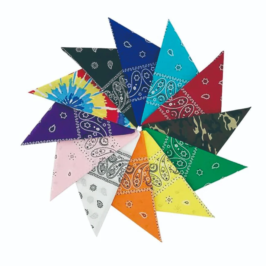 High quality square organic cotton custom logo sublimation print bandana