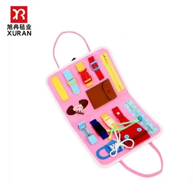 Montessori Early Educational Travel Basic Skills Activity Toy Felt board Felt Quiet Busy Board