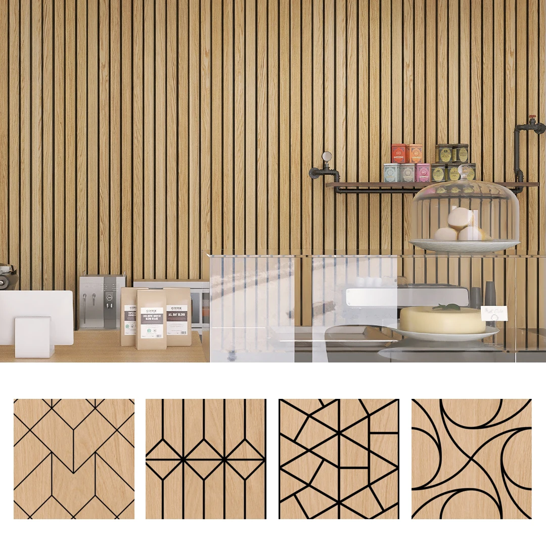 KASARO New arrival polyester wall decoration slat soundporoof acoustic construction wood wall panel