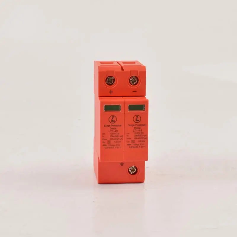 
SPD DC 2P DC1000V/800V/500V PV 2P 40kA Low-Voltage Arrester Lightning Protection solar system for PV combiner box Arrester 