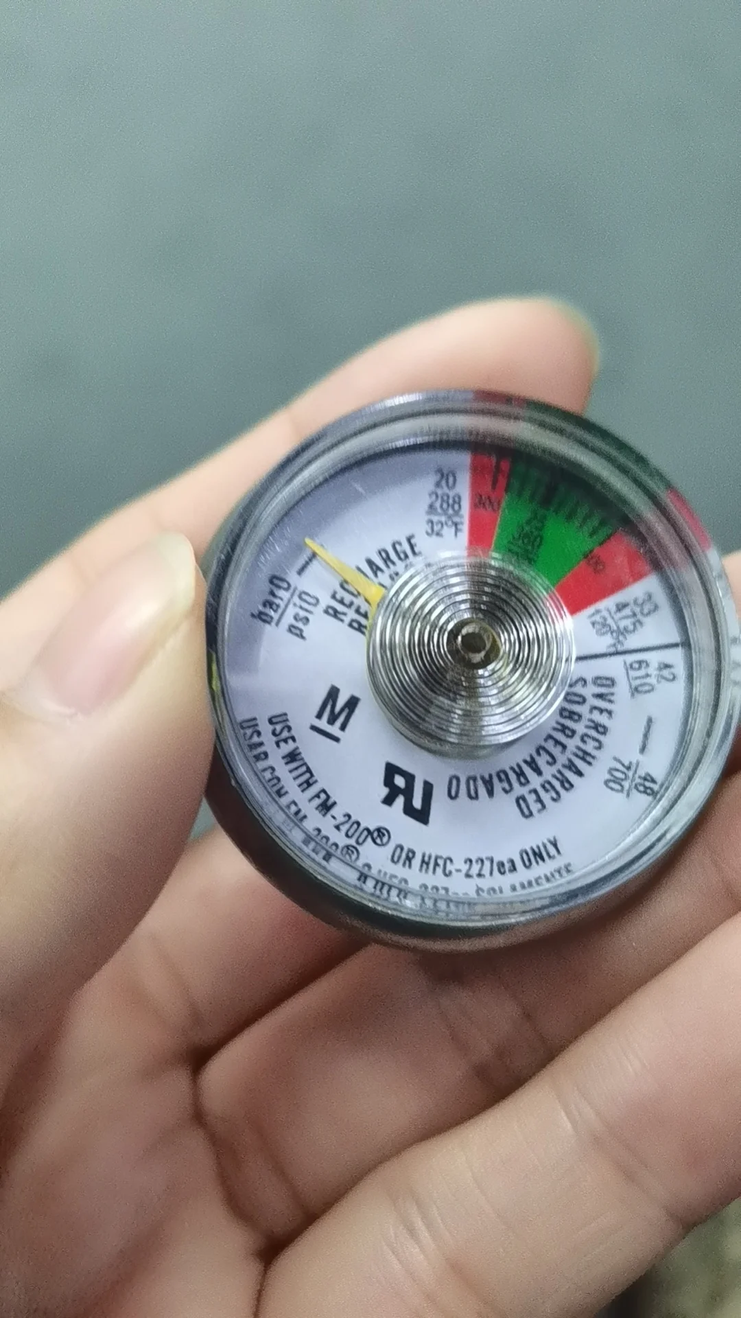 BaiChuan Model 37 NPT 1/8 Thread Firefighting Equipment Diaphragm Pressure Gauge For Fire Extinguisher Dry Powder Pressure gauge
