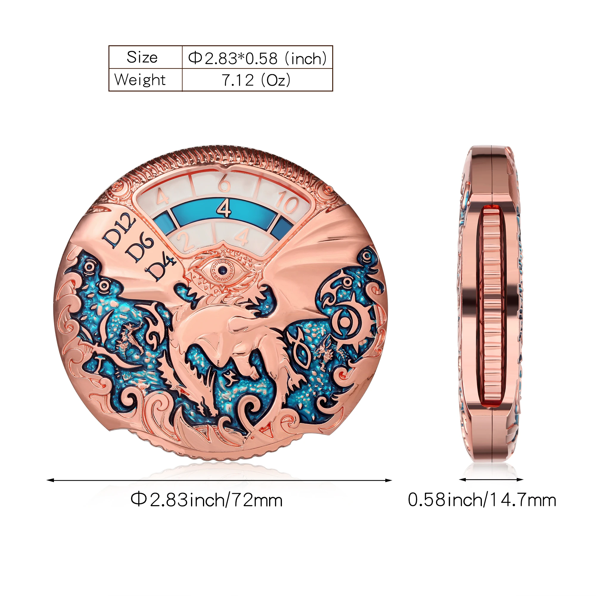 7in1 Roulette Dice D&D Spinner Dungeons and Dragons Spinning Dice Mechanical DND Dice Set with Gift Box for Dungeons and Dragons