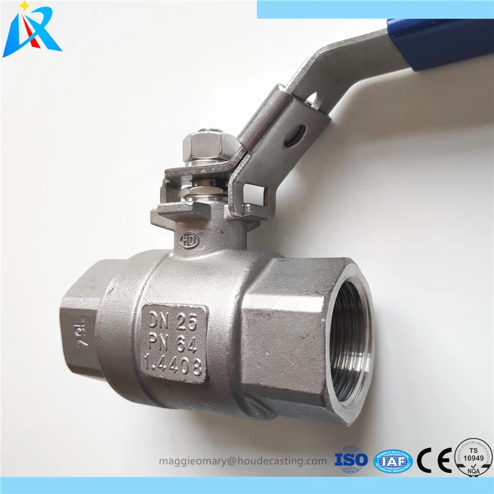 
Stainless steel two bodies 1/2 inch NPT BSP 2pc ball valve for water 
