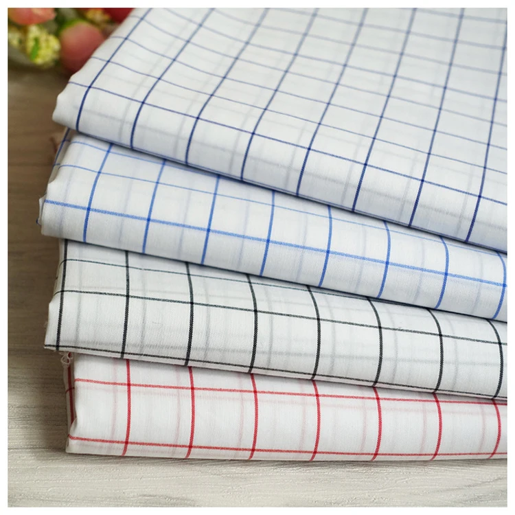 wholesale High quality cotton nylon shirt plaid fabric