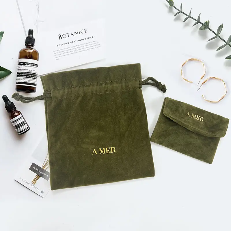 Wholesale Luxury Custom Logo Packing Jewelry Storage Gift Makeup Cosmetic Velvet Pouch Dust Drawstring Bag