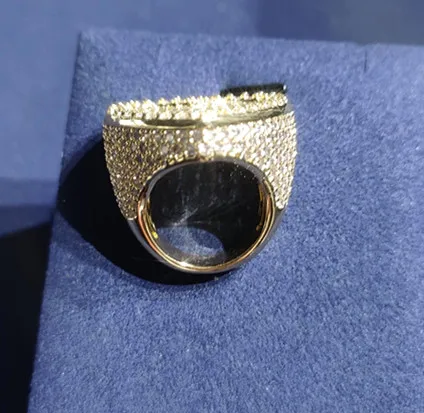 925 Sterling Silver Custom Jewelry moissanite Ring VVS Lab diamond Hip Hop  Heart Ring