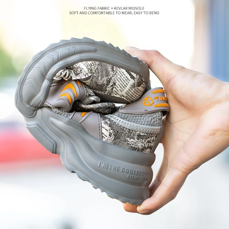 Fashion labor  breathable men work boots industrial steel toe safety sneakers shoes with the lowest price
