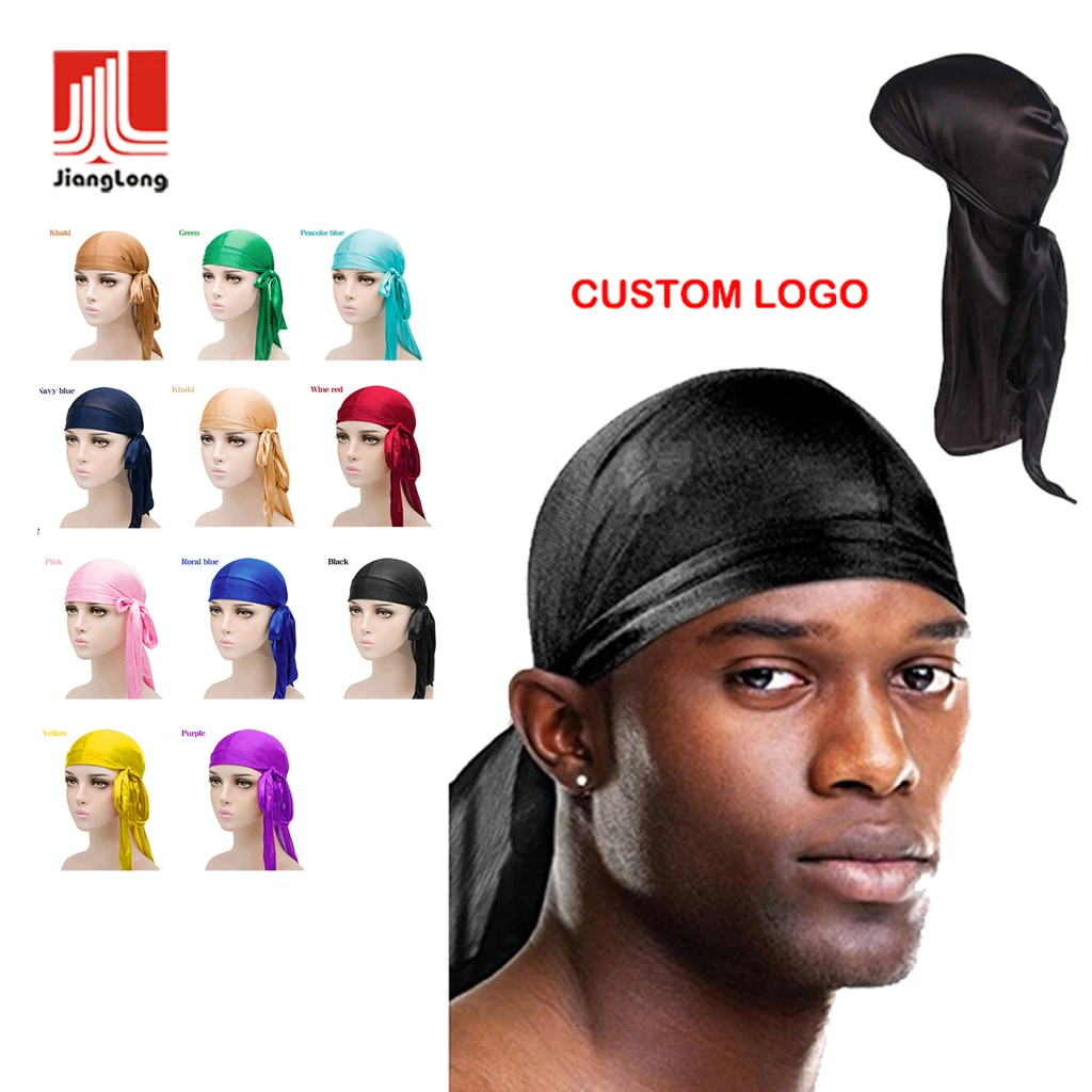 Широкие корейские косички, головные уборы, дизайнерские косички с принтом на заказ, растягивающиеся гладкие шелковые косички на заказ, атласный шелк durag