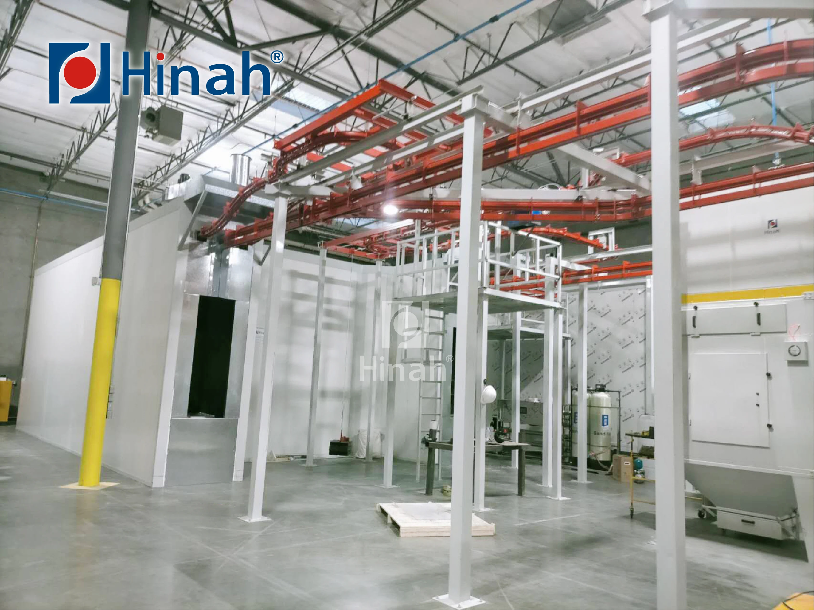 Automatic cabinet aluminum profiles electrostatic powder coating system with spraying pretreatment
