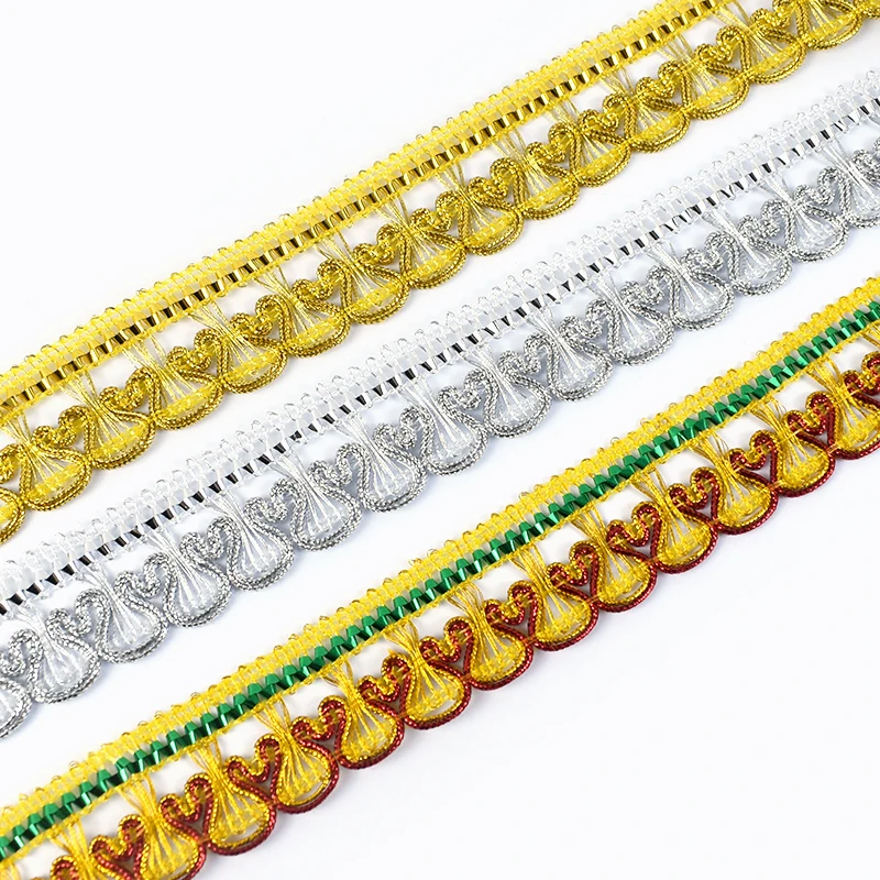 Deepeel RC304 3cm Sewing Craft Accessories Trim Stage Clothes Home Textiles Decoration Gold Yarn Clothing Decorative Laces